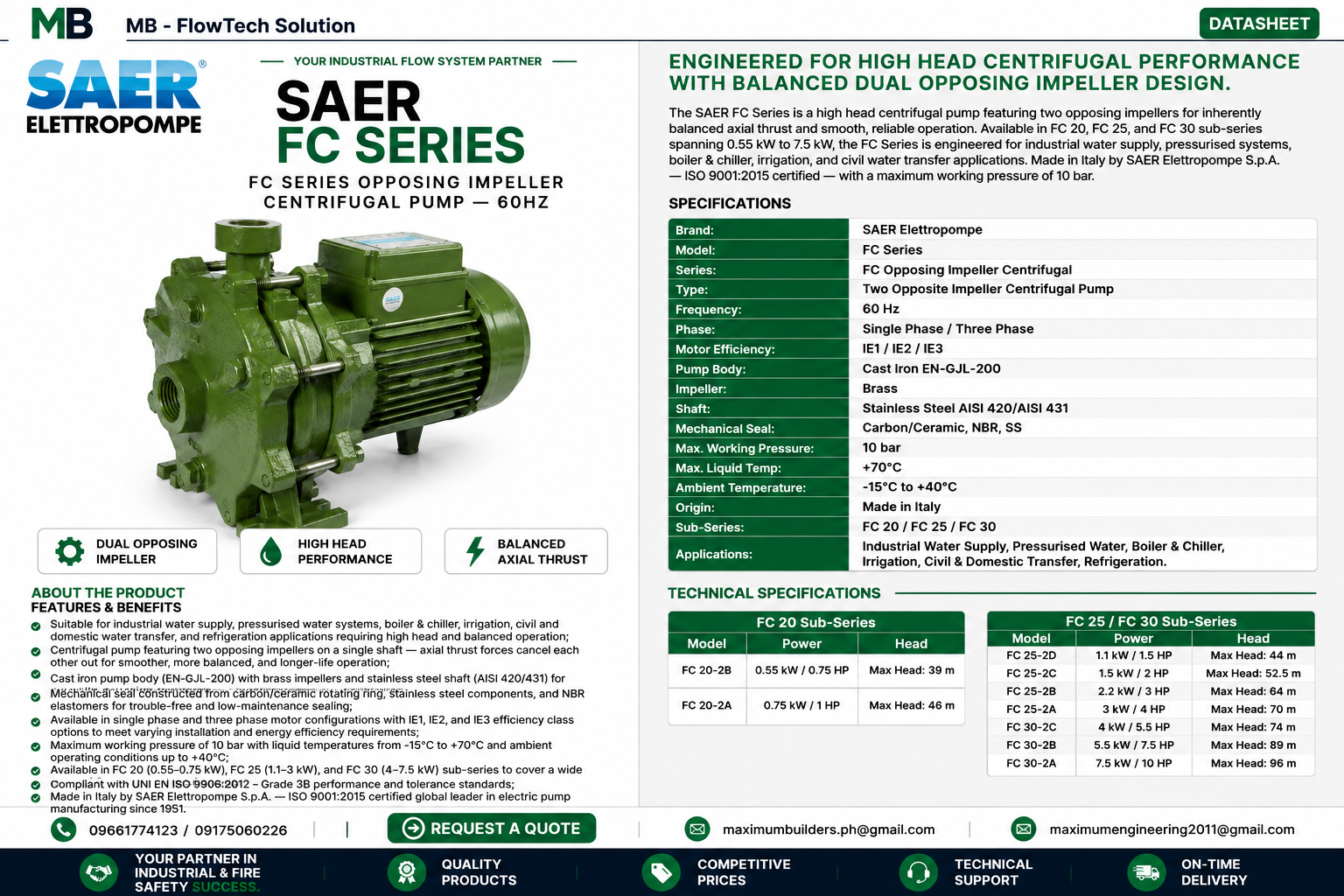 FC Opposing Impeller Centrifugal Brochure