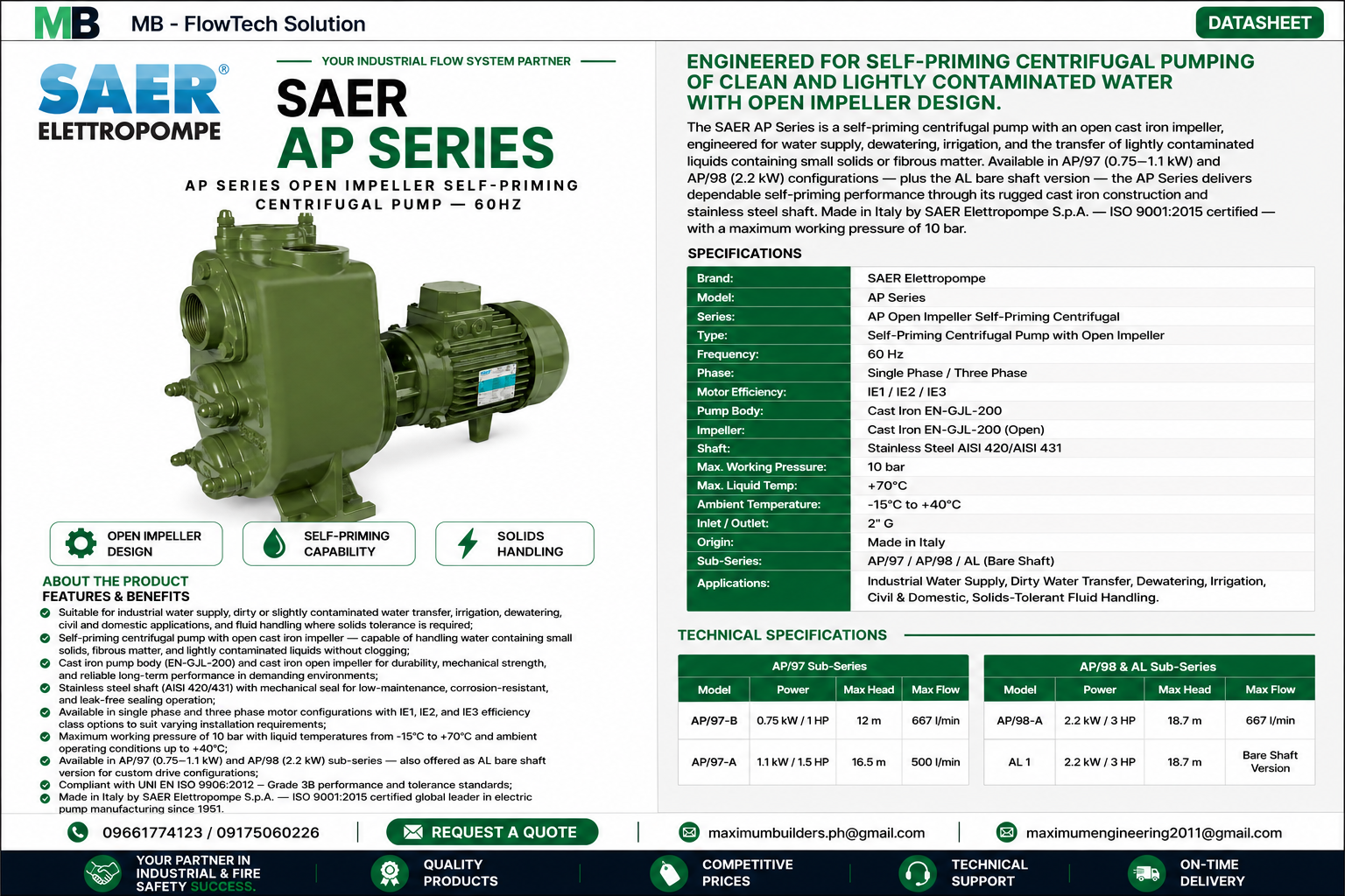 AP Open Impeller Centrifugal Brochure