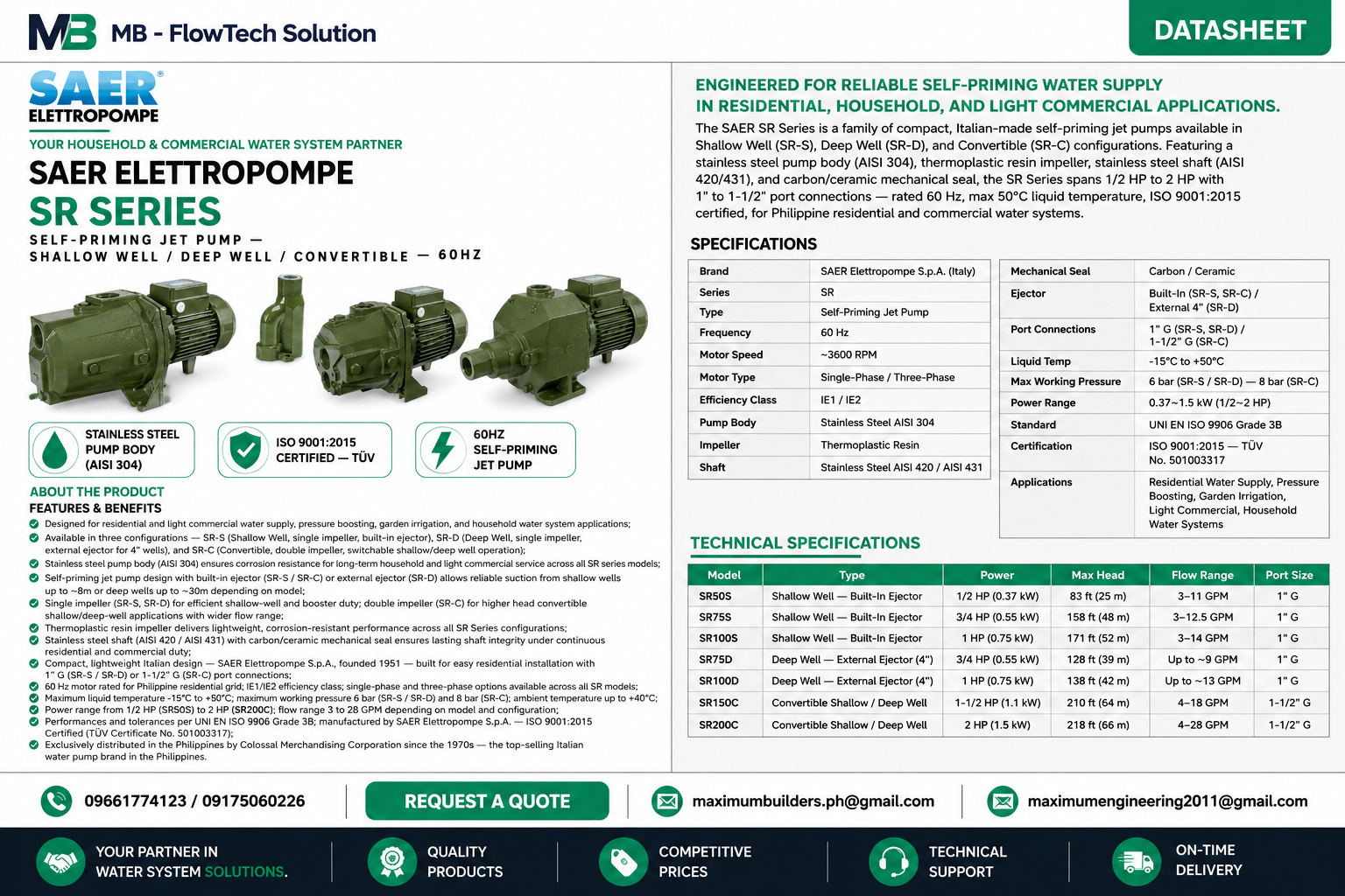 SR Series Brochure