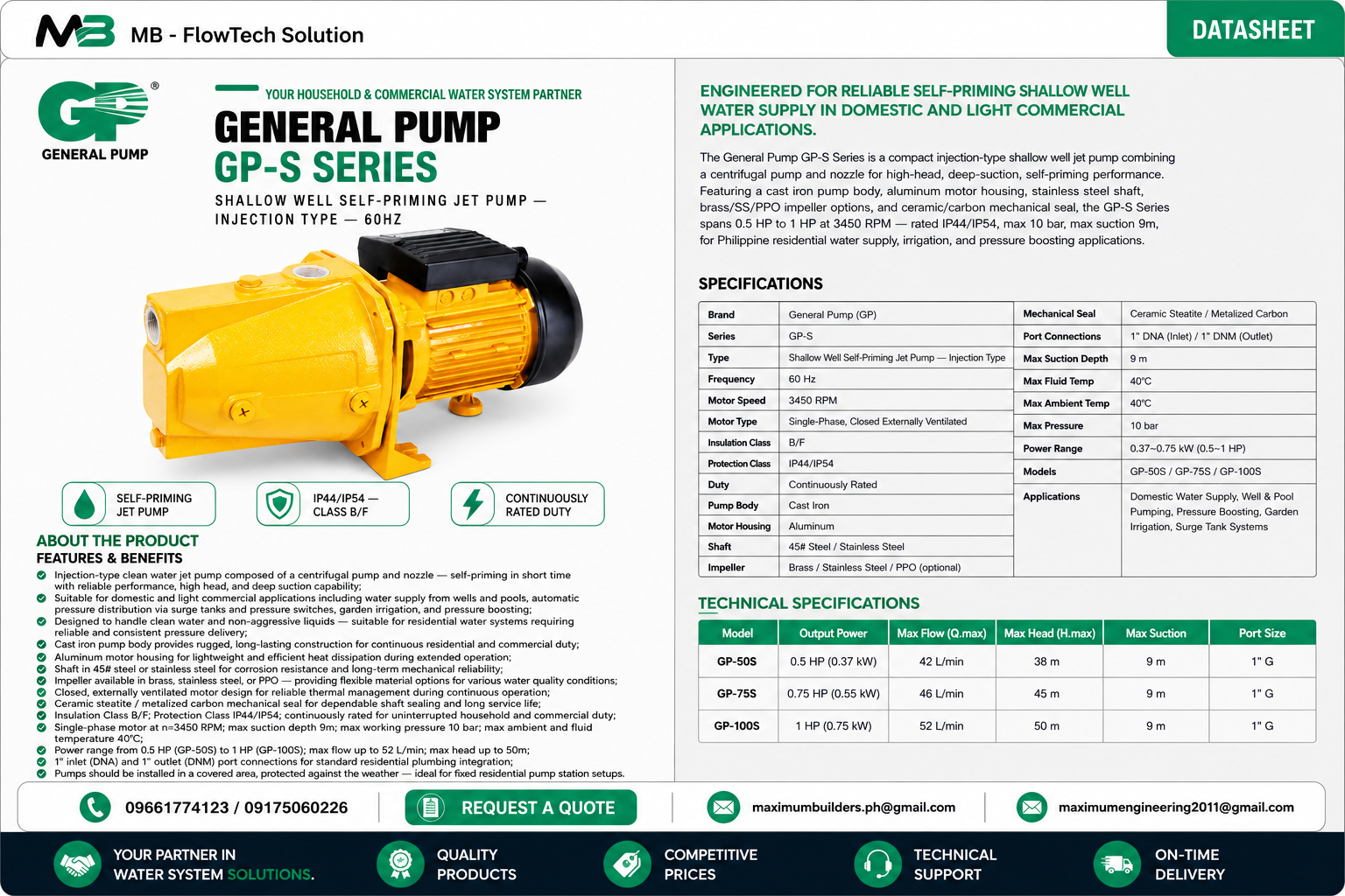 GP-S Series Brochure
