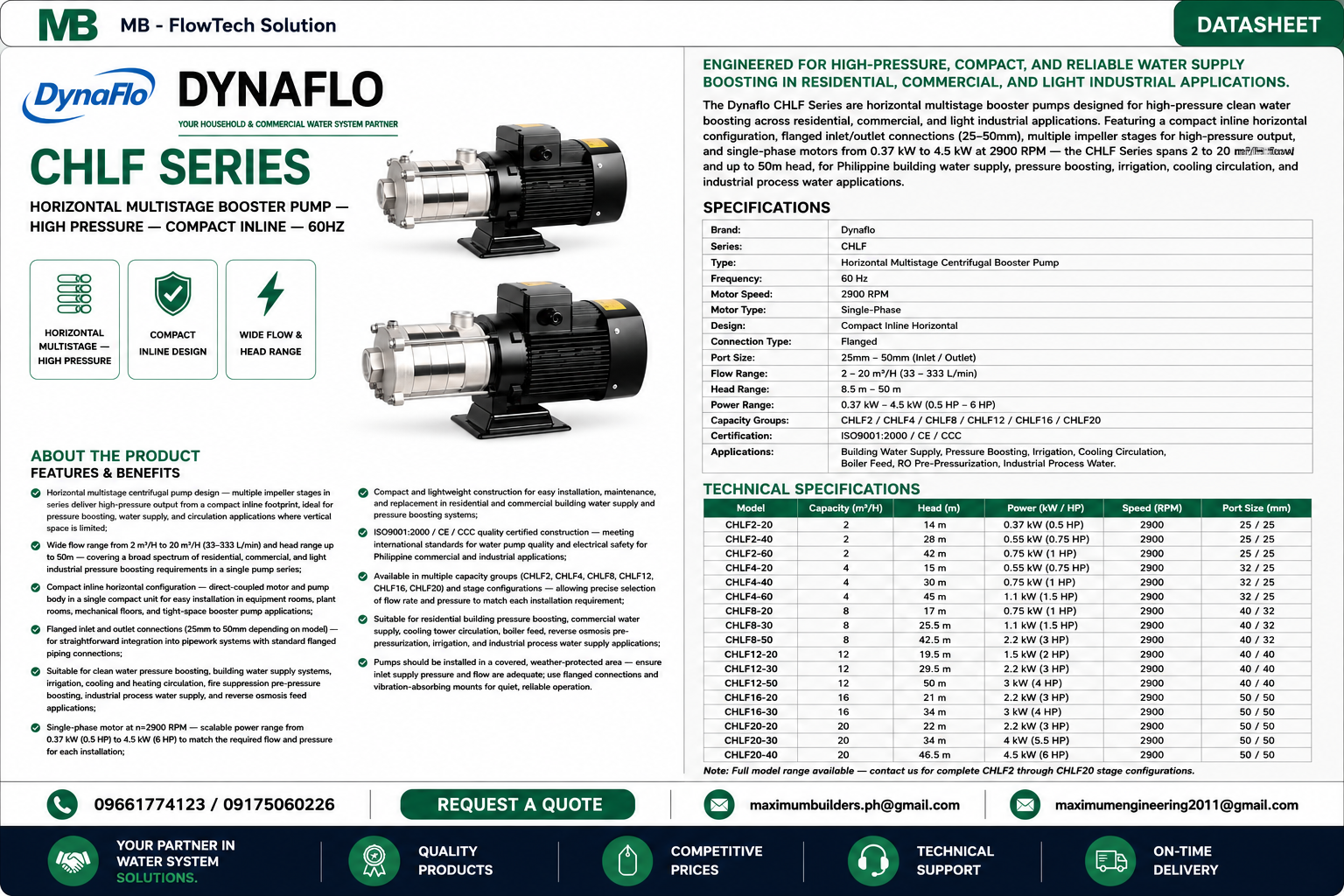CHLF Series Multistage Booster Brochure