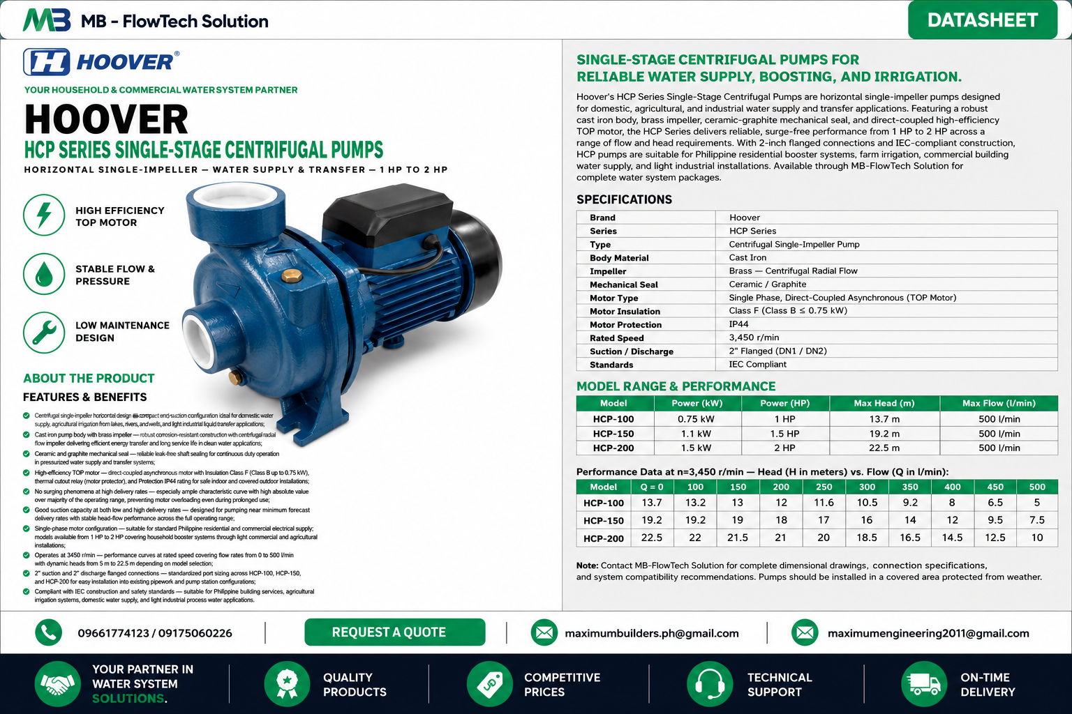 Centrifugal Pump (HCP Series) Brochure