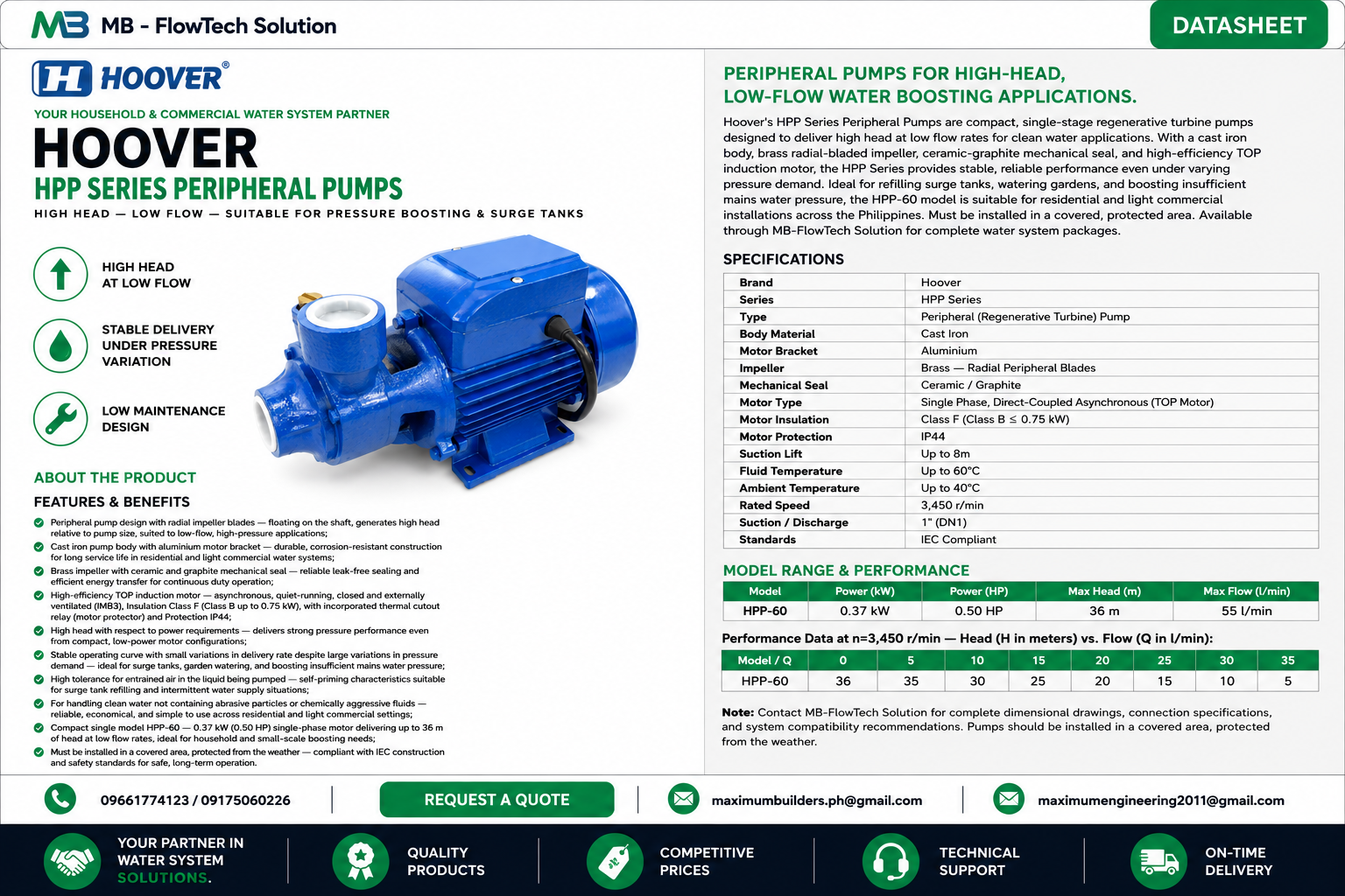 Peripheral Pump (HPP Series) Brochure