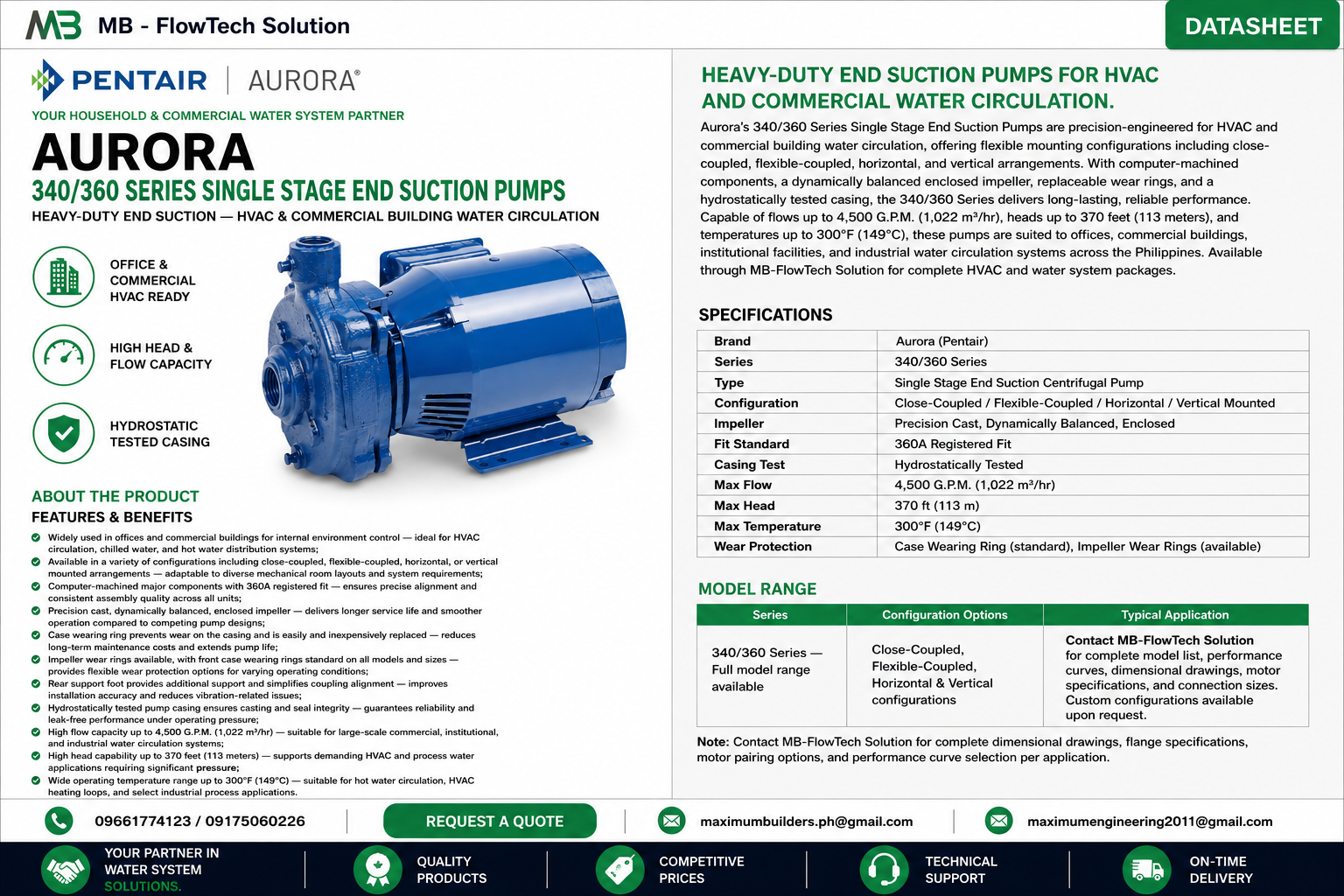 Single Stage End Suction Pump 320 Series Brochure