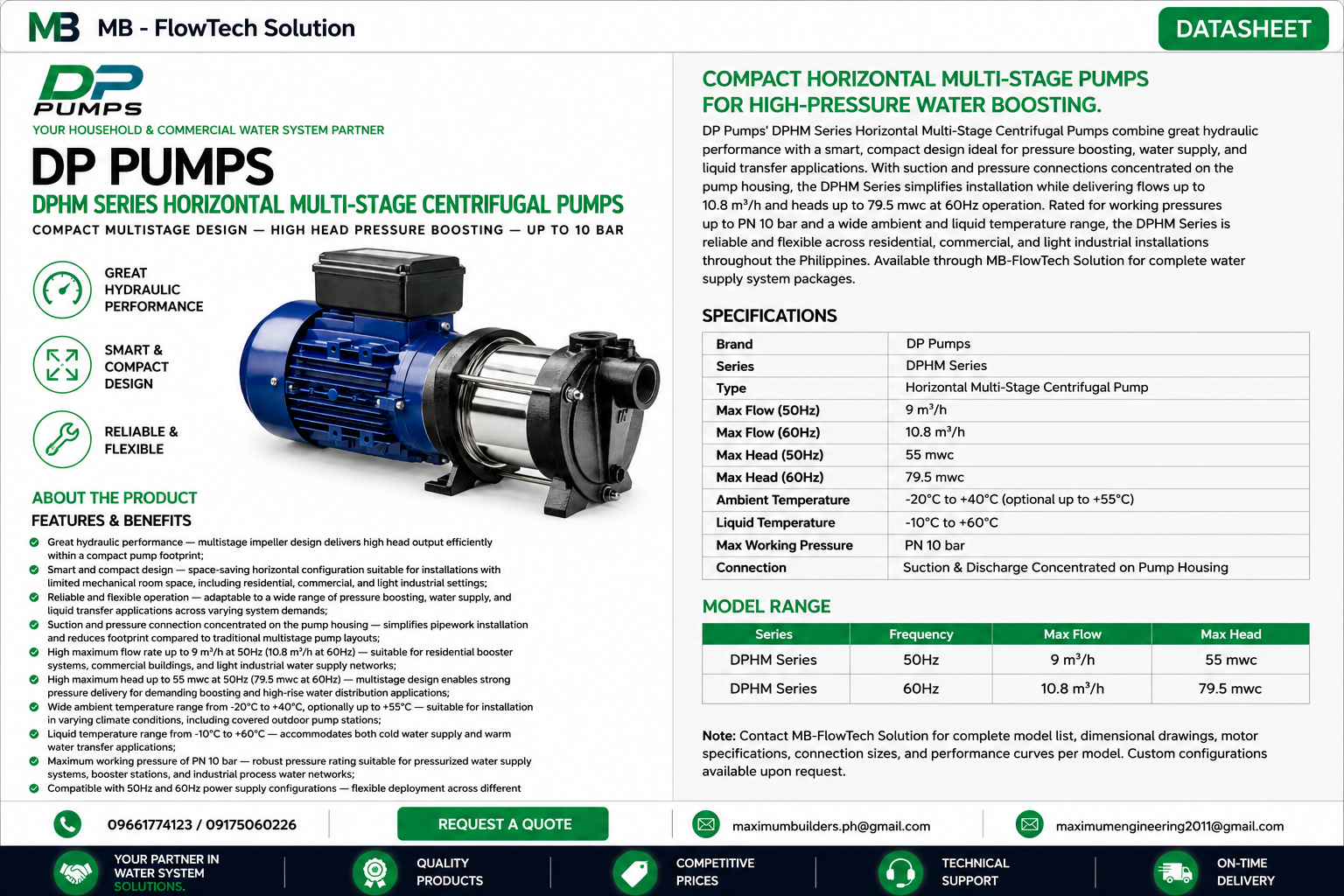 DPHM Series Horizontal Multi-stage Centrifugal Pump Brochure