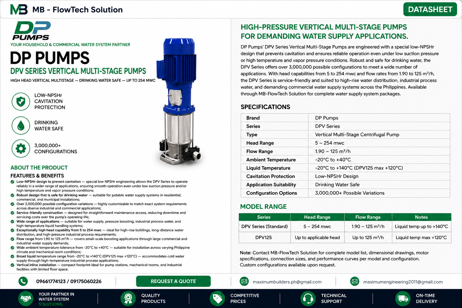 DPV Series Vertical Multi Stage Pump Brochure