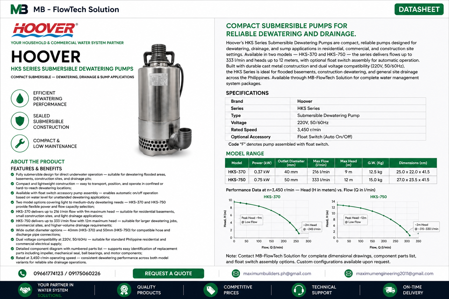 Submersible Dewatering Pump (HKS Series) Brochure
