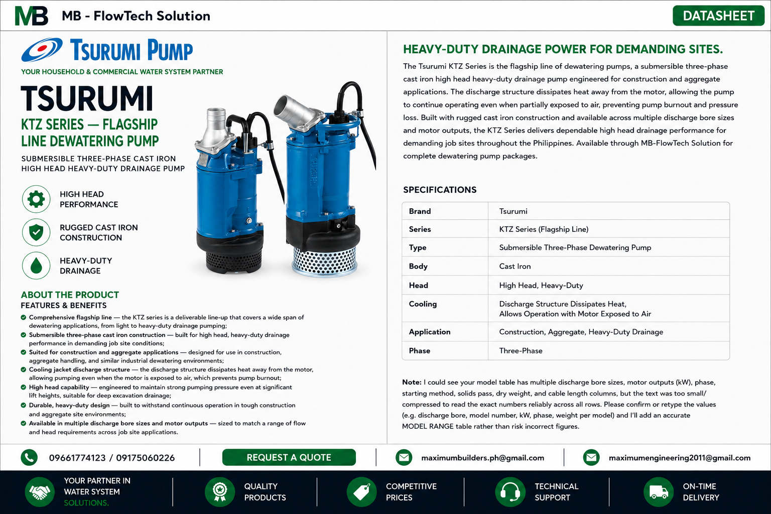 Dewatering Pump (KTZ) Brochure