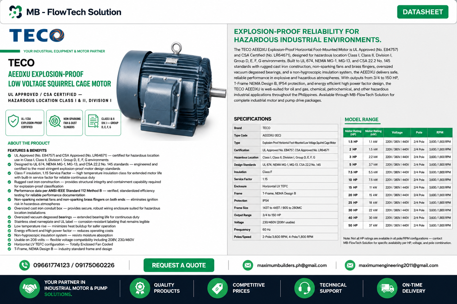AEEDXU (Explosion Proof) Brochure