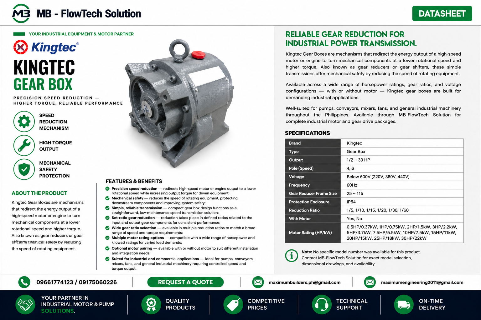 ERTC Gear Box Brochure