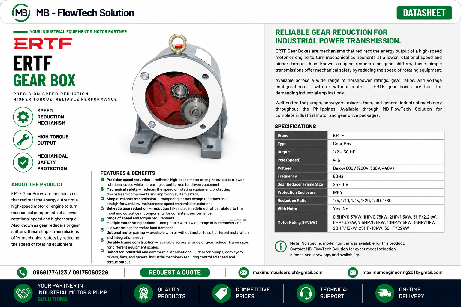 ERTF Gear Box Brochure