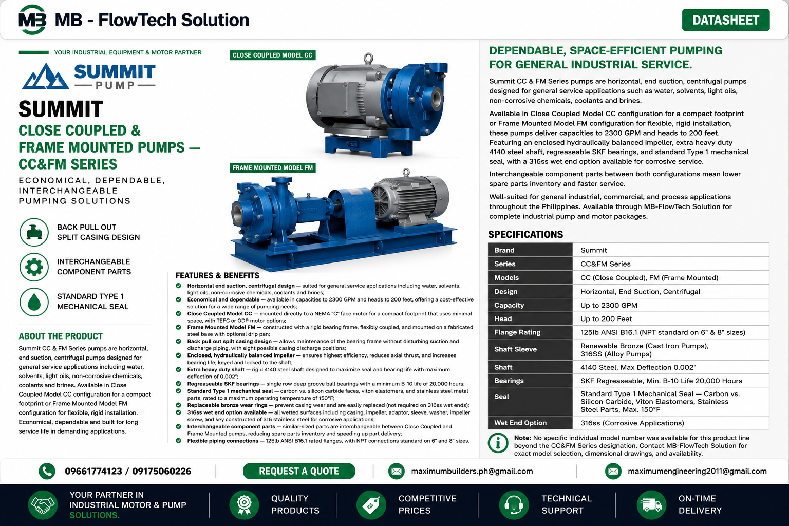 CC Series Horizontal End Suction Brochure