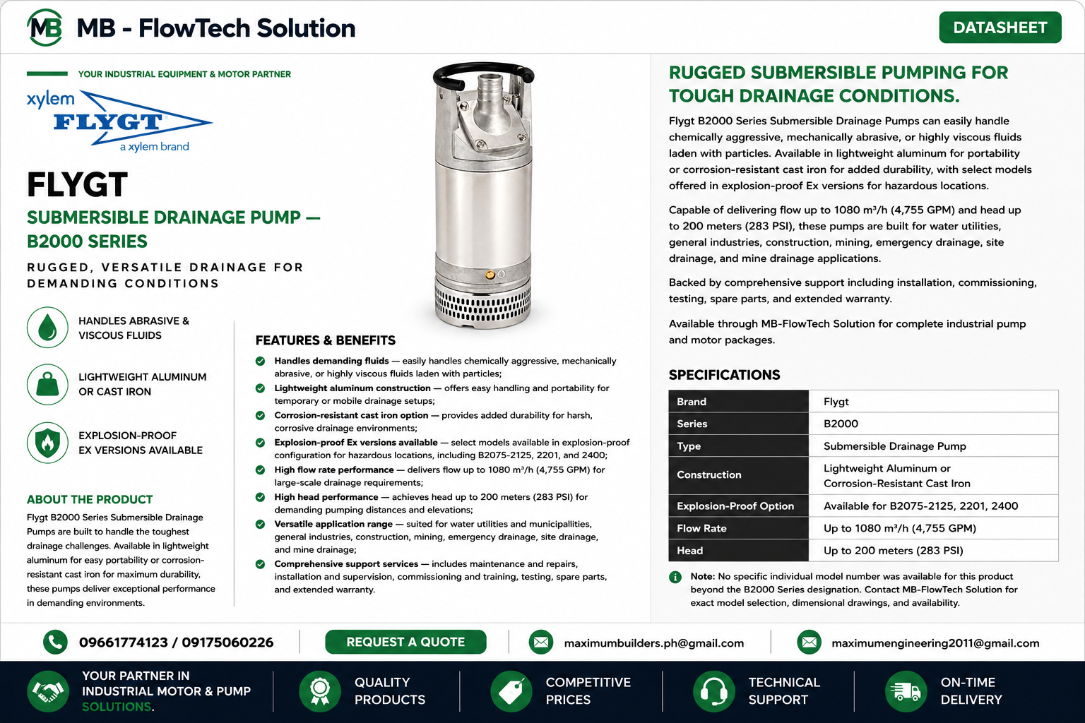 2000 Series Submersible Brochure