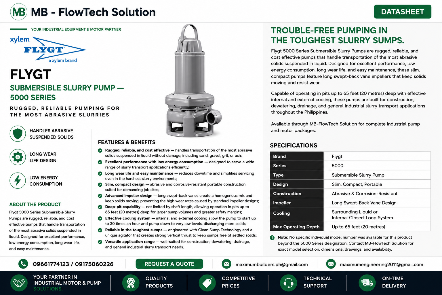 5000 Series Submersible Slurry Brochure