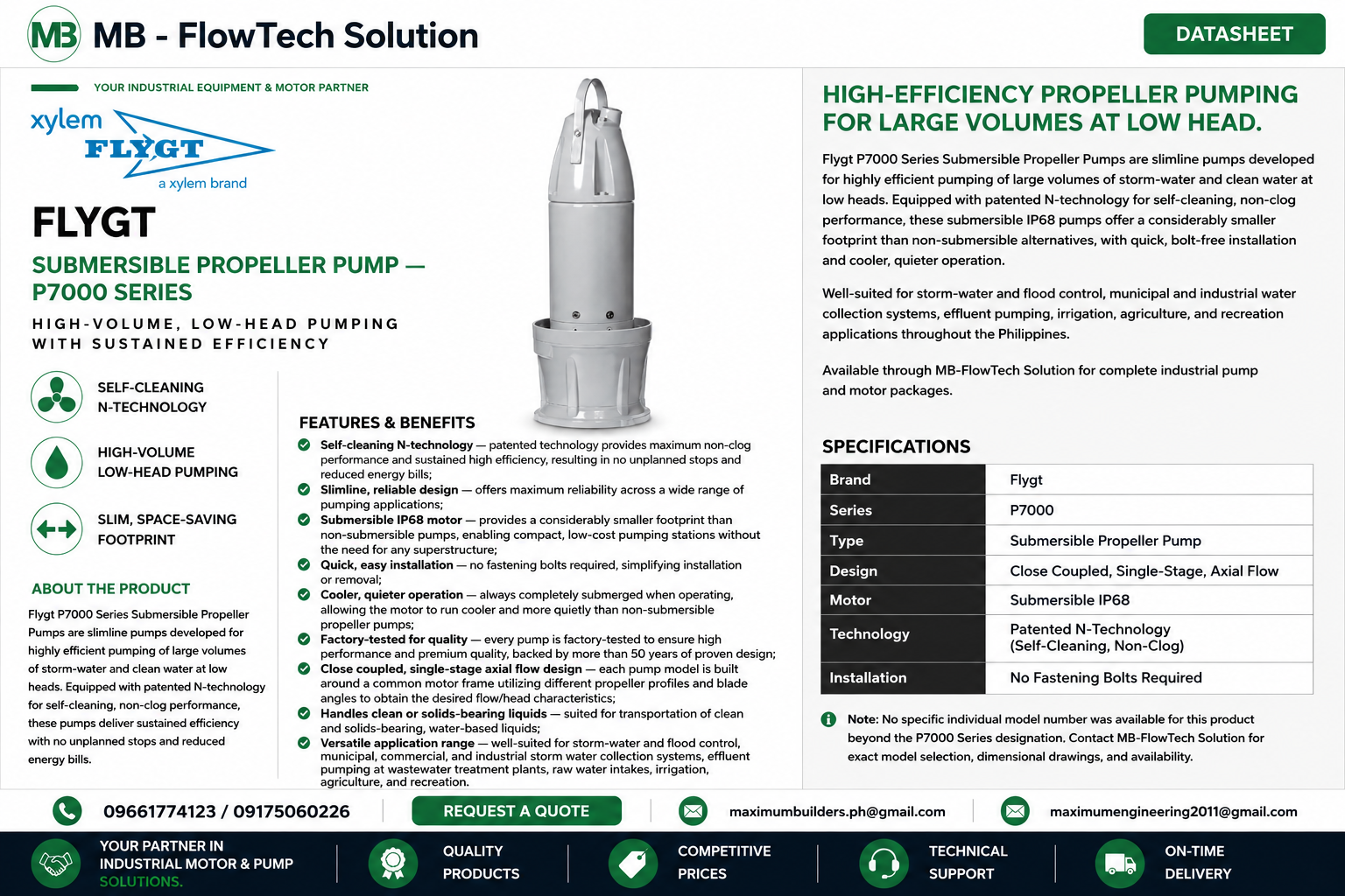 Slimline Propeller Pump N-Technology Brochure