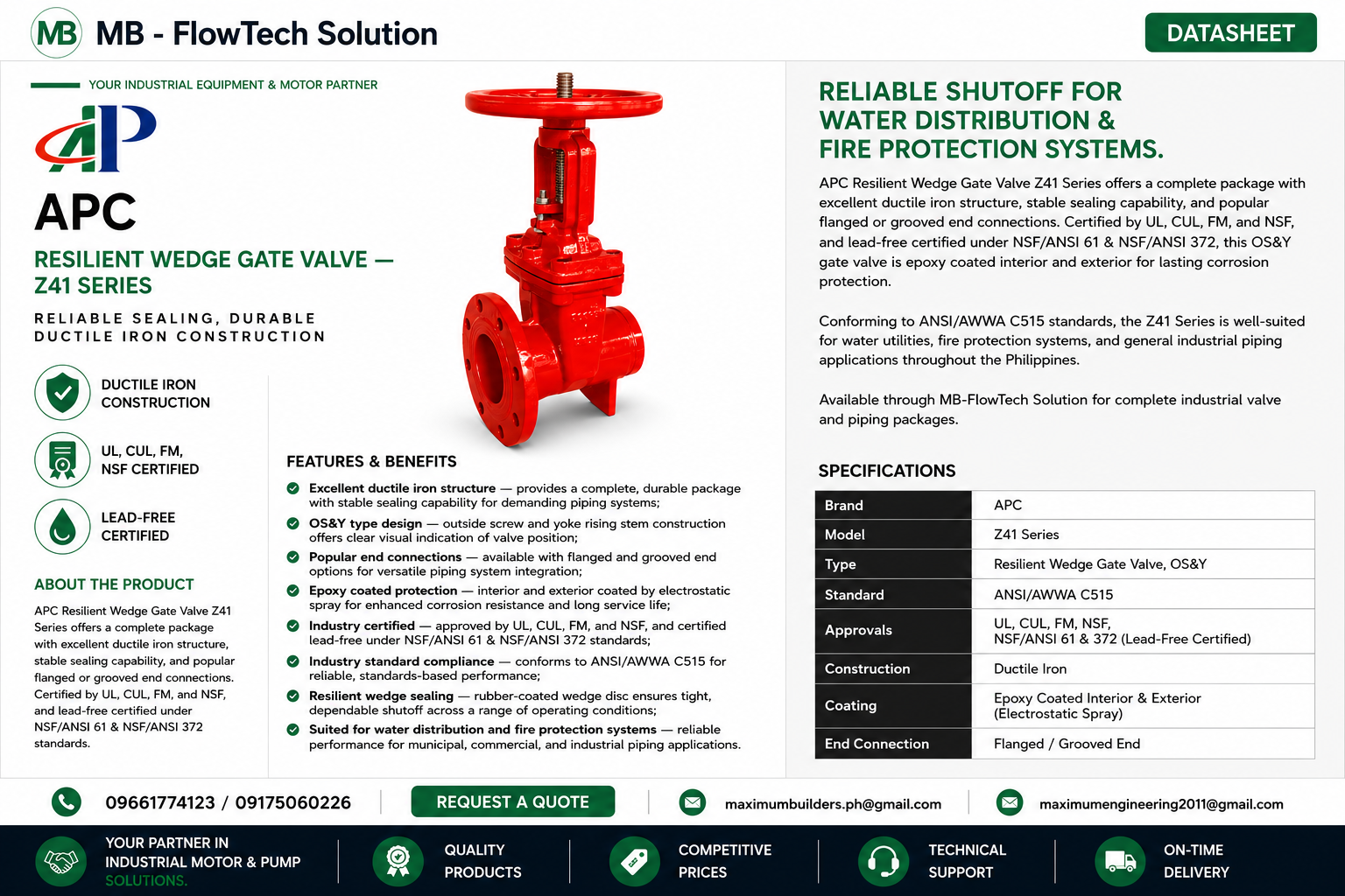 Gate Valve – Z41 Brochure