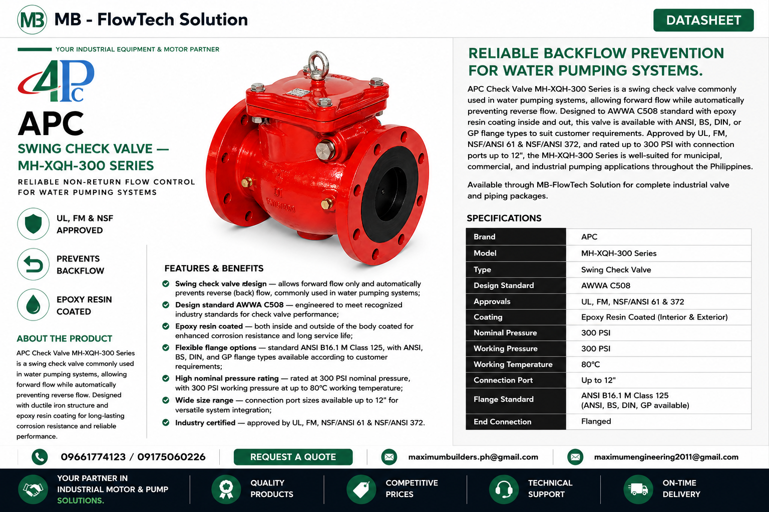 Check Valve – MH-XQH-300 Brochure