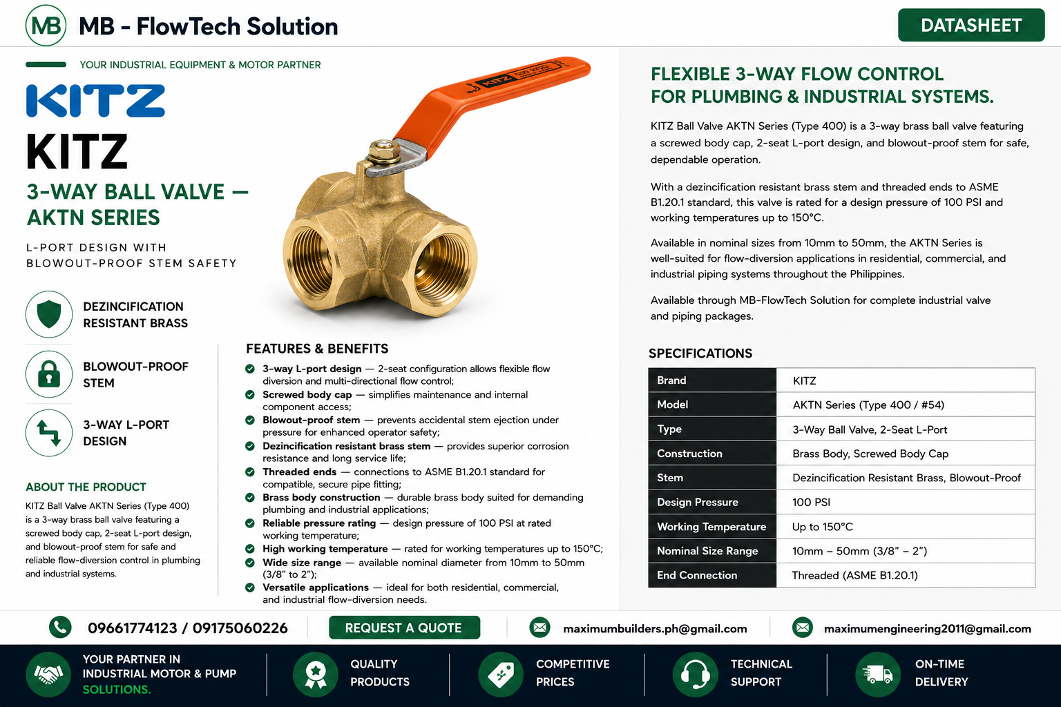 Ball Valve – AKTN SERIES Brochure