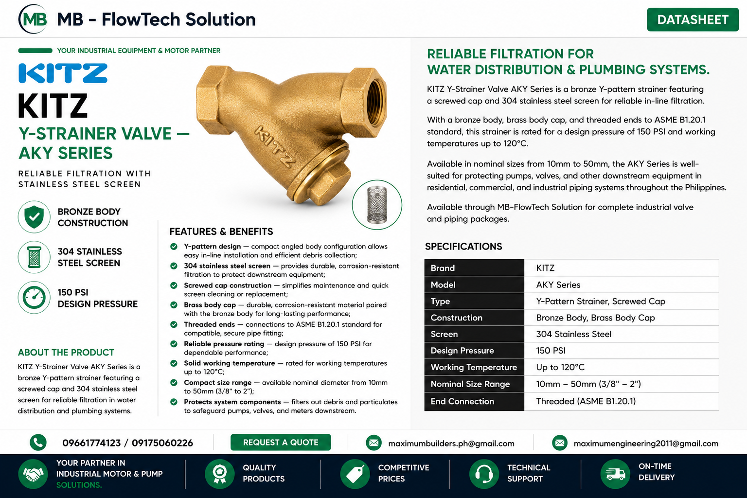 Y-Strainer Valve – AKY SERIES Brochure
